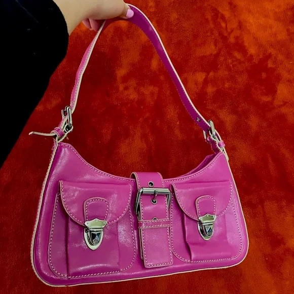 Vintage Y2K Pink HYPE Side Buckle Purse💕